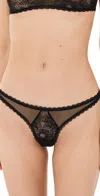 Kiki De Montparnasse Dahlia Lace Thong Black In Black