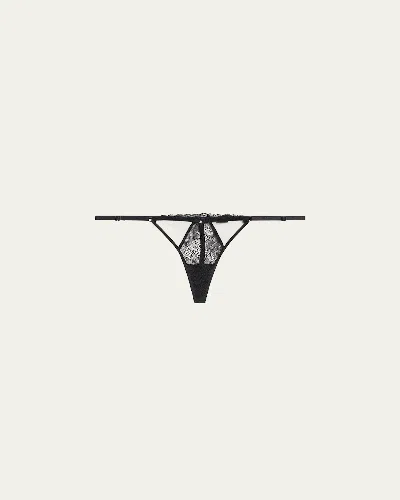 Kiki De Montparnasse Dahlia Low-rise Lace G-string In Black