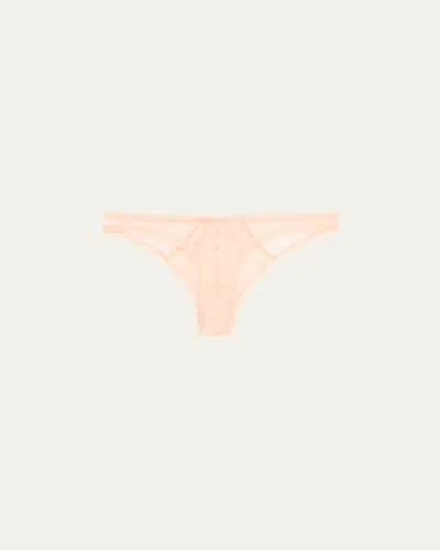 Kiki De Montparnasse Dahlia Scalloped Floral Lace Panty In Blush
