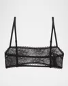 Kiki De Montparnasse Dahlia Scalloped Lace Bandeau In Black