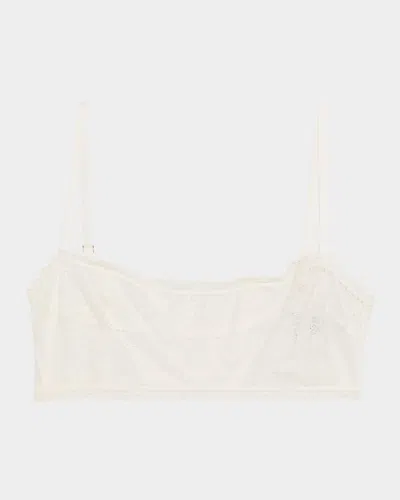 Kiki De Montparnasse Dahlia Scalloped Lace Bandeau In Yellow
