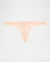 Kiki De Montparnasse Dahlia Scalloped Lace Thong In Pink