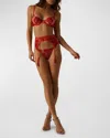 Kiki De Montparnasse Leche Moi Soft Lace Bra In Red