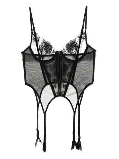Kiki De Montparnasse Dominique Garter Bustier In Black
