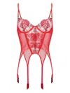 Kiki De Montparnasse Dominique Lace Bodysuit In Red