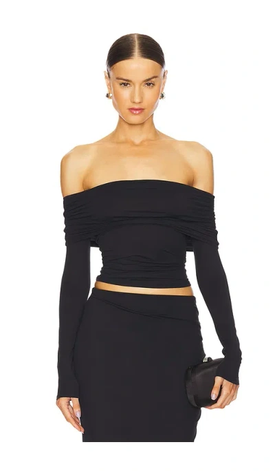 Kiki De Montparnasse Echauffe Off The Shoulder Top In Black