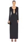 Kiki De Montparnasse Echauffe Cutout Stretch-jersey Gown In Black