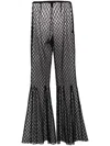Kiki De Montparnasse Fluted Flared Trousers In Black