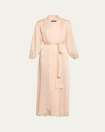 Kiki De Montparnasse Giselle Lace-trim Silk Maxi Robe