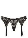 Kiki De Montparnasse Graphic Embroidery Thong In Black