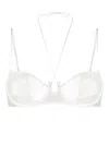 Kiki De Montparnasse Halterneck Silk Balconette Bra In White
