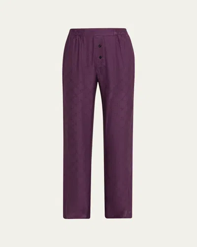 Kiki De Montparnasse Handcuff Jacquard Boxer Pants In Cassis
