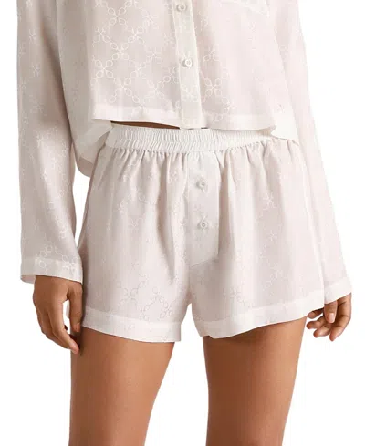 Kiki De Montparnasse Handcuff Jacquard Boxer Short In White