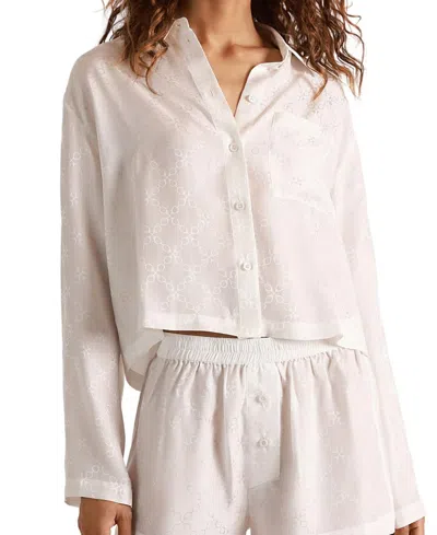 Kiki De Montparnasse Handcuff Jacquard Cropped Ls Shirt In Neutral