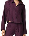 Kiki De Montparnasse Cropped Handcuff Jacquard Pajama Top In Purple