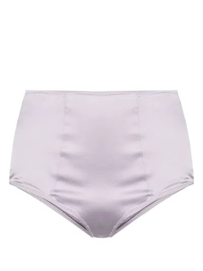 Kiki De Montparnasse High-waisted Silk Briefs In Purple