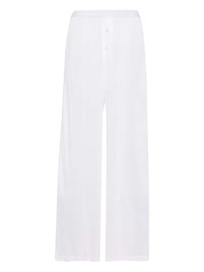 Kiki De Montparnasse Intime Boxer Wide-leg Pants In White