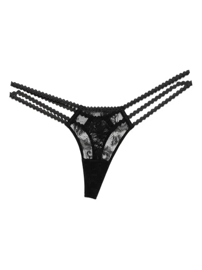 Kiki De Montparnasse Jardin D'oeillet Thong In Black