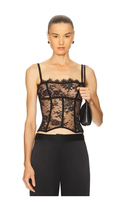 Kiki De Montparnasse Jolie Strapless Scalloped Lace Bustier In Black