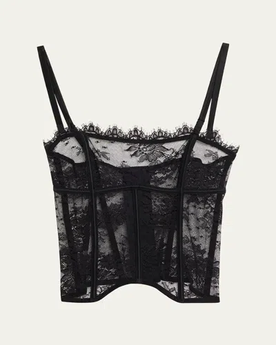 Kiki De Montparnasse Jolie Strapless Scalloped Lace Bustier In Black