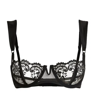 Kiki De Montparnasse Juliette Floral Balconette Bra In Black