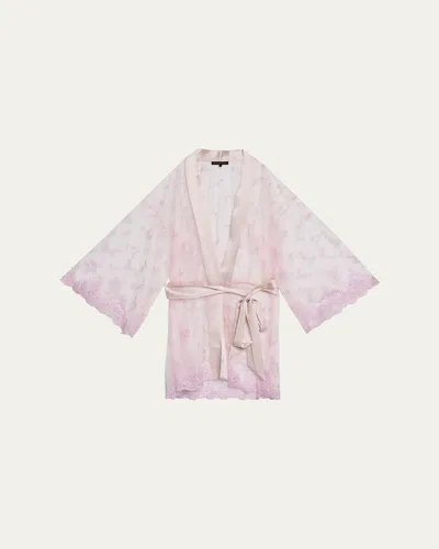 Kiki De Montparnasse Juliette Embroidered Lace Robe In Blossom