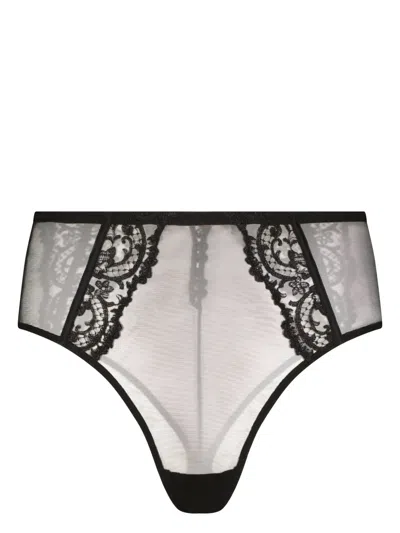 Kiki De Montparnasse Juliette Lace High-waisted Panty In Black