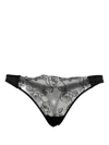 Kiki De Montparnasse Lace Juliette Thong In Black