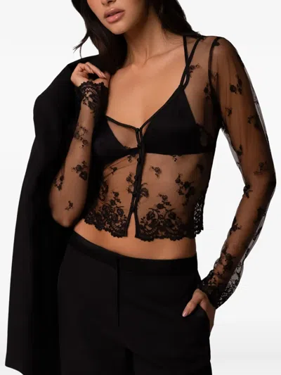 Kiki De Montparnasse Juliette Lace-embroidered Top In Black