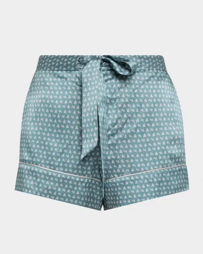 Kiki De Montparnasse Kiki Drawstring Silk Lounge Pants In Blue