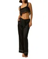 Kiki De Montparnasse Kiki Silk Lounge Tie Up Pant In Black