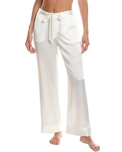 Kiki De Montparnasse Kiki Silk Lounge Tie Up Pant In White