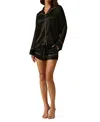 Kiki De Montparnasse Kiki Button-down Silk Lounge Top In Black