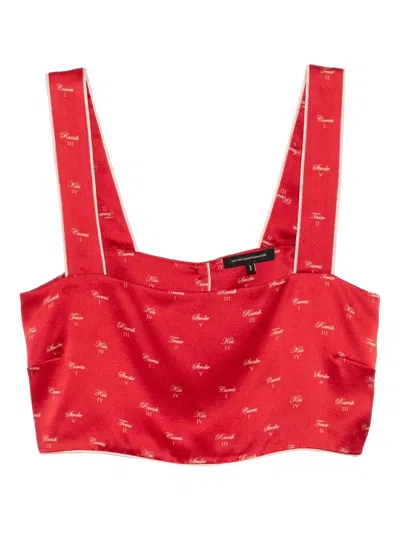 Kiki De Montparnasse Kiss-printed Pyjama Top In Red