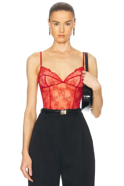 Kiki De Montparnasse La Rose Bodysuit In Red
