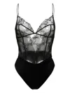Kiki De Montparnasse La Rose Semi-sheer Bodysuit In Black