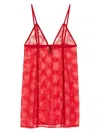 Kiki De Montparnasse La Rose Slip Dress In Red