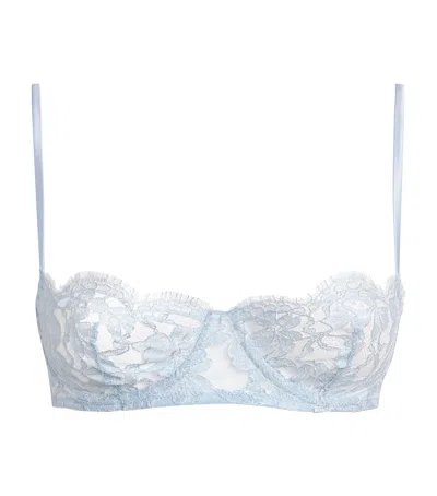Kiki De Montparnasse Lace Antoinette Balconette Bra In Blue