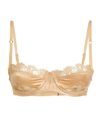 Kiki De Montparnasse Lace Balconette Bra In Neutral