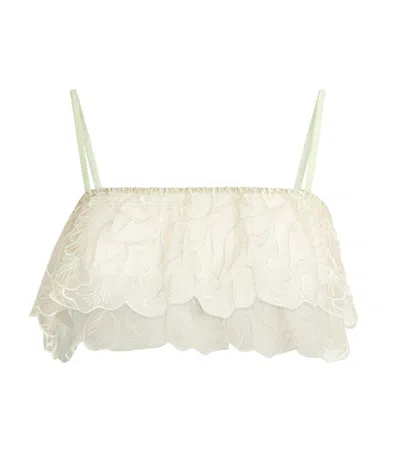 Kiki De Montparnasse Lace Calla Lily Bandeau Bra In Green