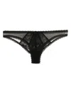 Kiki De Montparnasse Dahlia Lace Thong Black In Black