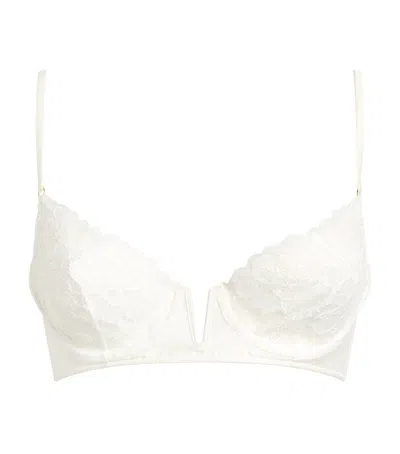 Kiki De Montparnasse Lace Fleurs Veloutées Demi Bra In White