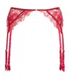 Kiki De Montparnasse Lace-insert Garter Belt In Red