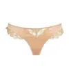 Kiki De Montparnasse Lace Insert Thong In Neutral