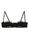 Kiki De Montparnasse Lace Inset Balconette Bikini Top In 黑色
