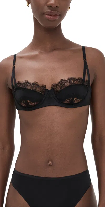 Kiki De Montparnasse Lace Inset Balconette Bra Black