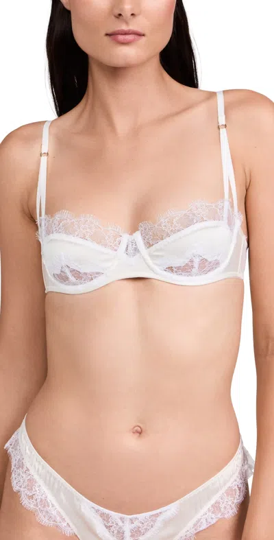KIKI DE MONTPARNASSE LACE INSET BALCONETTE BRA IVORY