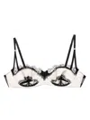 Kiki De Montparnasse Lace Inset Balconette Bra In White