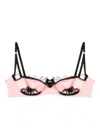 Kiki De Montparnasse Sensuel Lace-trim Underwire Balconette Bra In Rose