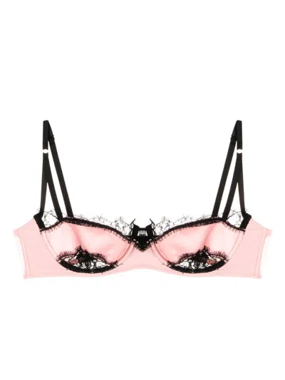 Kiki De Montparnasse Sensuel Lace-trim Underwire Balconette Bra In Pink